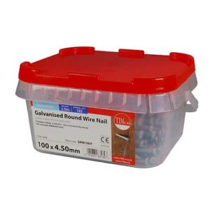 Timco Round Wire Nails - Galvanised 100 x 4.50 Tub 2.5kg
