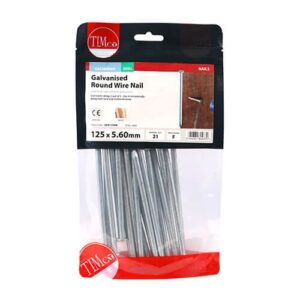 Timco Round Wire Nails - Galvanised 125 x 5.60 Pack 0.5 kg