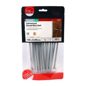Timco Round Wire Nails - Galvanised 150 x 6.00 Pack 0.5 kg