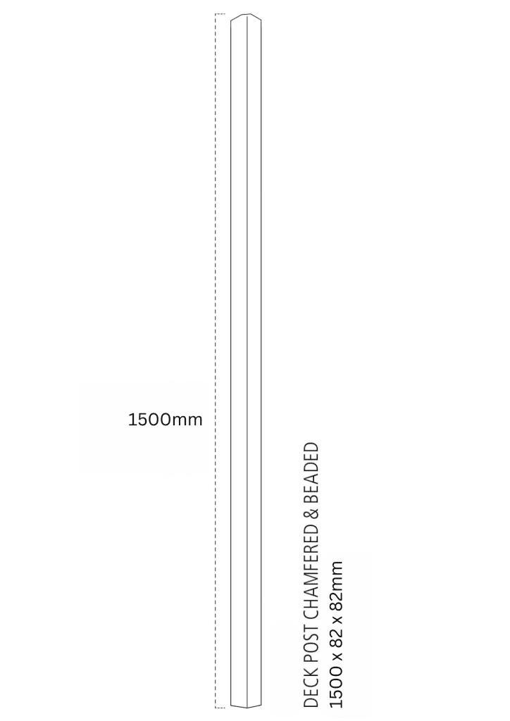 Stop Chamfered Newel Deck Post 82 x 82 x 1500mm - Kelvin Timber