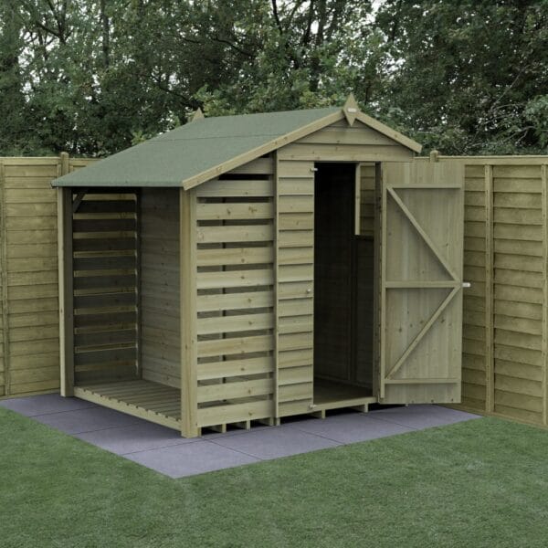 4LIFE Apex Shed 4×6 – Single Door – 1 Window With Lean-To