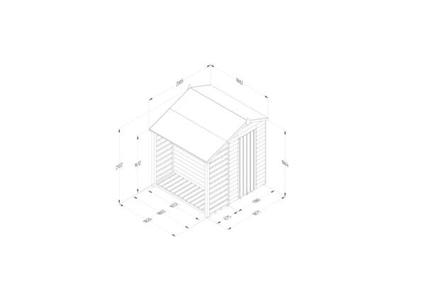 4LIFE Apex Shed 4×6 – Single Door – 1 Window With Lean-To - Image 5