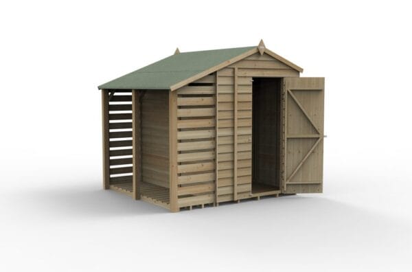 4LIFE Apex Shed 5x7 - Single Door - 2 Windows -  With Lean-To - Image 2