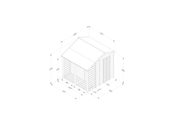 4LIFE Apex Shed 5x7 - Single Door - 2 Windows -  With Lean-To - Image 4