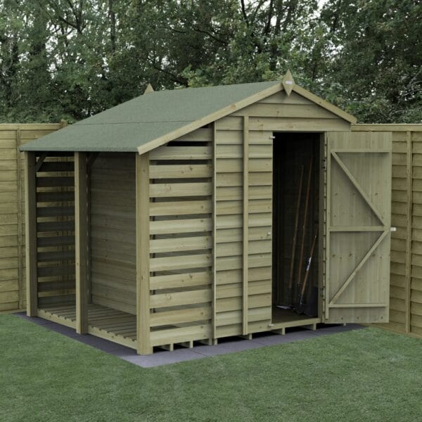 4LIFE Apex Shed 5×7 – Single Door – No Windows – With Lean-To