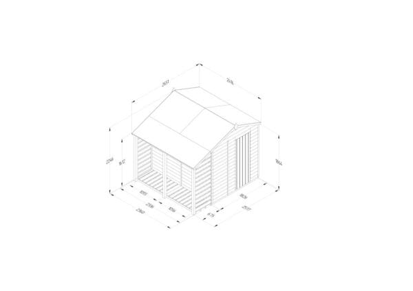 4LIFE Apex Shed 6x8 - Double Door - 2 Windows -  With Lean-To - Image 9