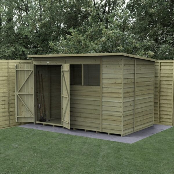 4LIFE Pent Shed 10×6 – 2 Windows – Double Door