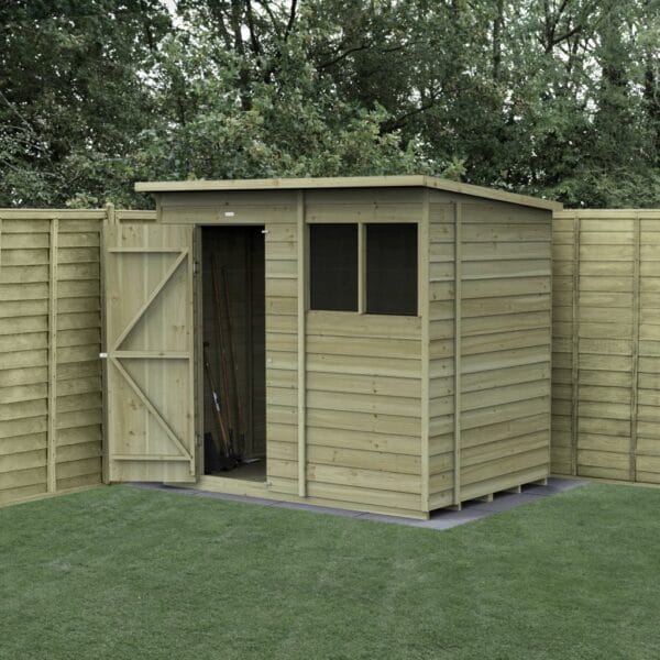 4LIFE Pent Shed 7×5 – Single Door – 2 Windows)