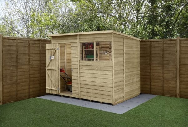 4LIFE Pent Shed 8x6 - Single Door - 2 Windows