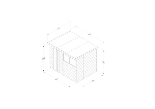 4LIFE Pent Shed 8x6 - Single Door - 2 Windows - Image 4