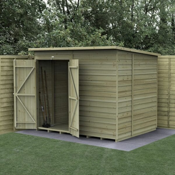 4LIFE Pent Shed 8×6 – No Windows – Double Door