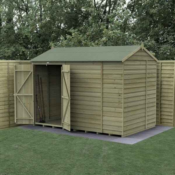 4LIFE Reverse Apex Shed 10×6 – Double Door – No Windows