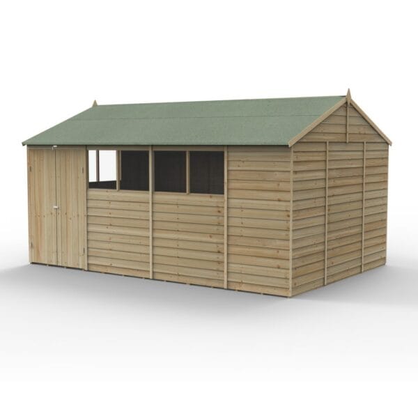 4LIFE Reverse Apex Shed 15×10 – Double Door – 6 Windows - Image 3