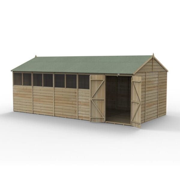 4LIFE Reverse Apex Shed 20×10 – Double Door – 8 Windows - Image 3