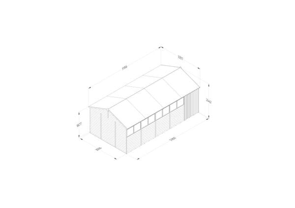 4LIFE Reverse Apex Shed 20×10 – Double Door – 8 Windows - Image 4