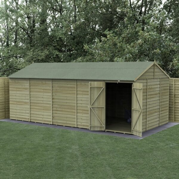 4LIFE Reverse Apex Shed 20×10 – Double Door – No Windows