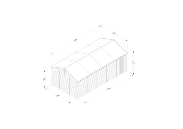 4LIFE Reverse Apex Shed 20×10 – Double Door – No Windows - Image 4