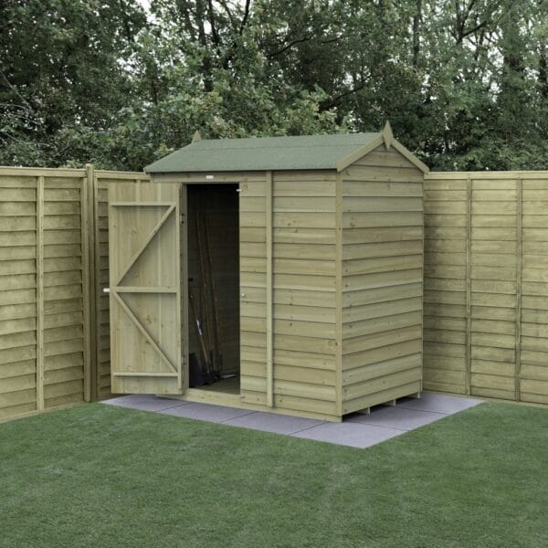 4LIFE Reverse Apex Shed 6×4 – Single Door – No Windows