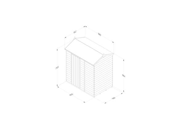 4LIFE Reverse Apex Shed 6×4 – Single Door – No Windows - Image 4