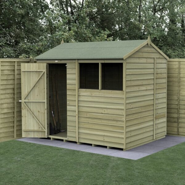 4LIFE Reverse Apex Shed 8×6 – Single Door – 2 Windows