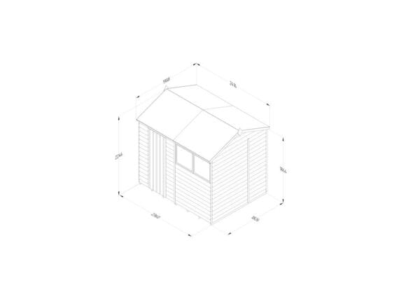 4LIFE Reverse Apex Shed 8×6 – Single Door – 2 Windows - Image 4