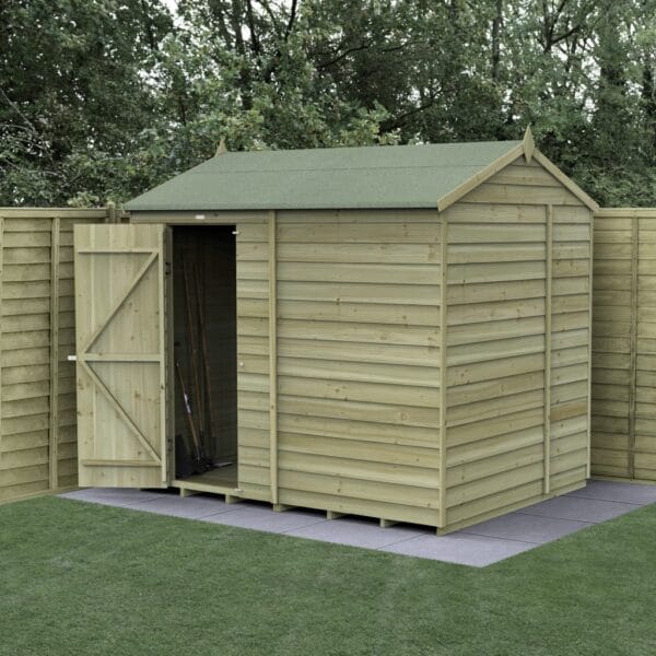 4LIFE Reverse Apex Shed 8×6 – Single Door – No Windows