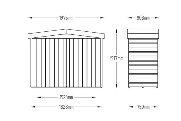 Shiplap Apex Large Outdoor Store – Pressure Treated - Image 2