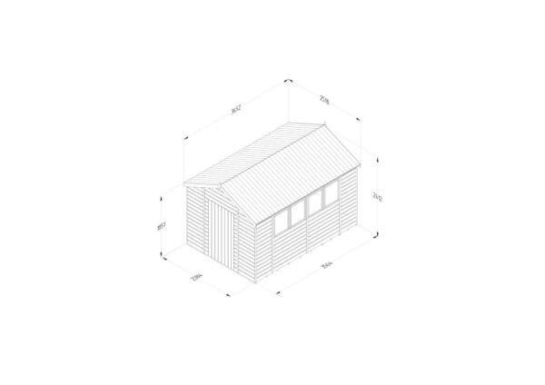 Timberdale 12×8 Apex Shed – Four Windows - Image 3