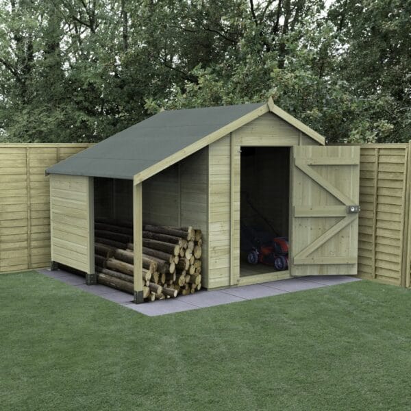 Timberdale 6×8 Apex Shed No Window With Log Store