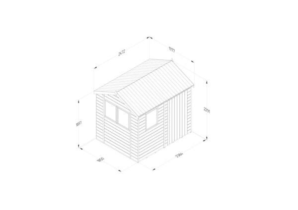 Timberdale 8×6 Apex Shed – Three Windows) - Image 4