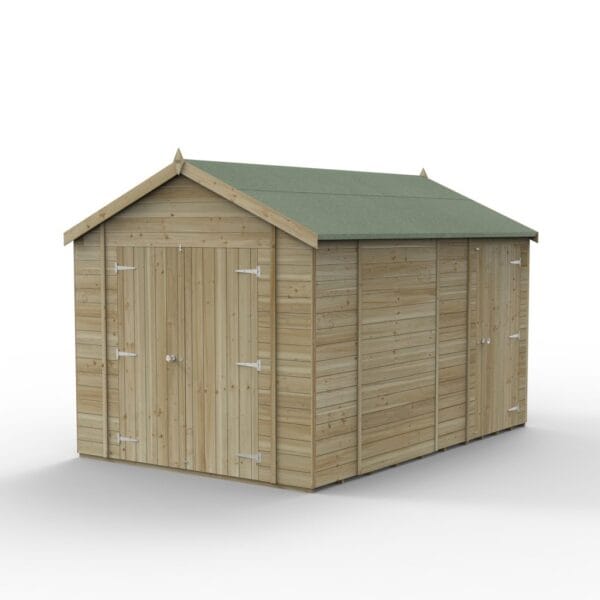 Timberdale 12×8 Apex Shed No Window, Double Doors – Combo - Image 3