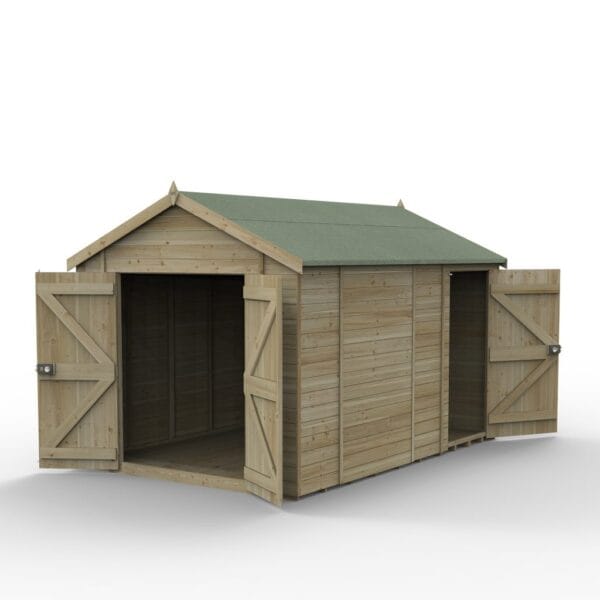 Timberdale 12×8 Apex Shed No Window, Double Doors – Combo - Image 2