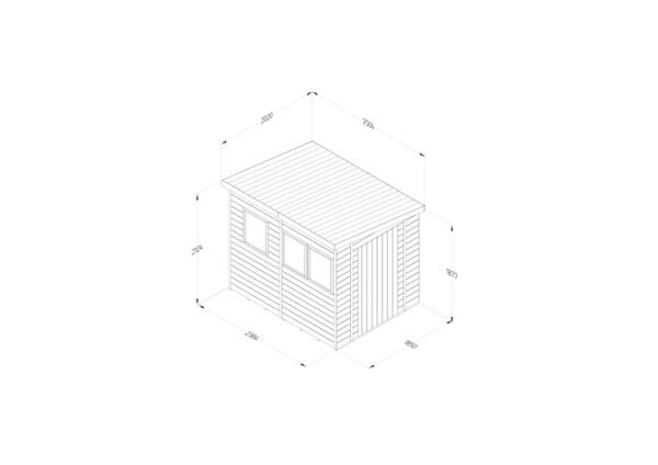 Timberdale 8×6 Pent Shed – Three Windows - Image 4