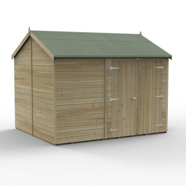 Timberdale 10×8 Reverse Apex Shed No Window – Double Door - Image 2