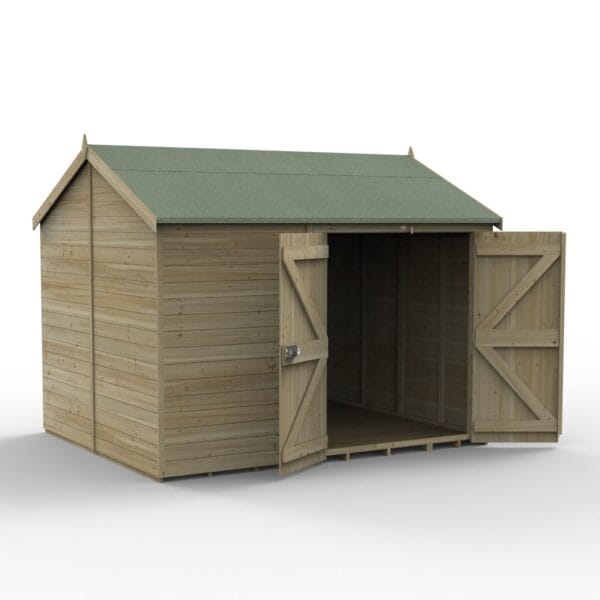 Timberdale 10×8 Reverse Apex Shed No Window – Double Door - Image 3