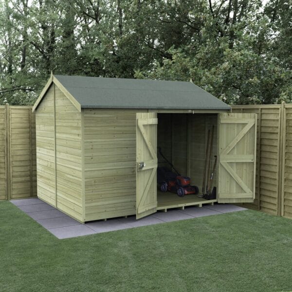 Timberdale 10×8 Reverse Apex Shed No Window – Double Door