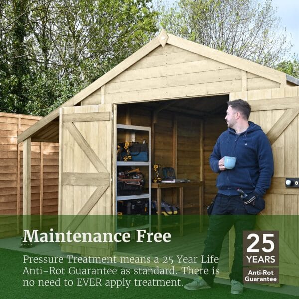 Timberdale 6×8 Apex Shed No Window With Log Store - Image 14