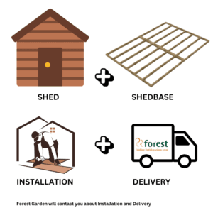 4LIFE Apex Shed 10x15 - Double Door - 6 Windows - Installation with Shed Base