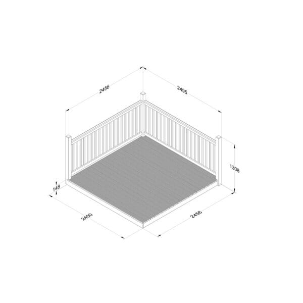 Complete Decking Kit Including Balustrades - 2.4m X 2.4m - Image 5