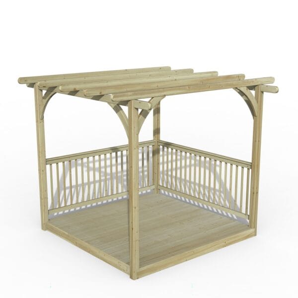 Complete Decking Kit Including Pergola & Balustrades – 2.4 x 2.4m