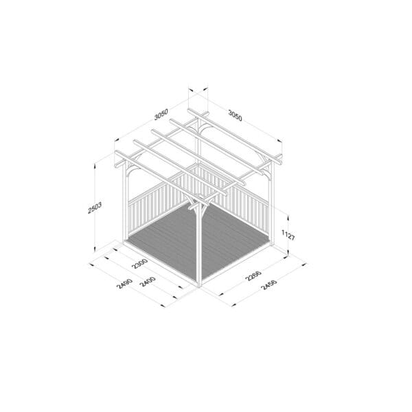 Complete Decking Kit Including Pergola & Balustrades – 2.4 x 2.4m - Image 3