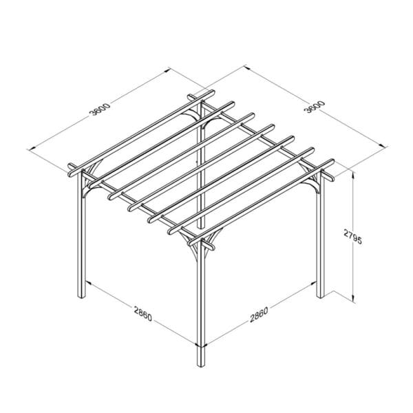 Ultima Pergola – 3.6 x 3.6m - Image 3