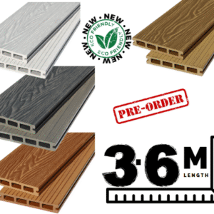 3.6m Composite Decking Board – Deep Woodgrain Finish | Pre-Order
