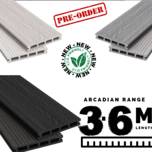 3.6m Composite Decking Board 140mm – Embossed Woodgrain Finish | Arcadian