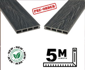 5.0m Composite Decking BullNose Board – Deep Woodgrain Finish