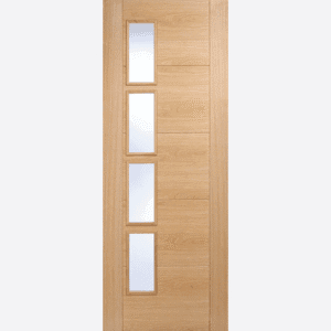 Oak Vancouver Glazed 4L Clear Glass Offset