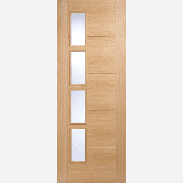 Oak Vancouver Glazed 4L Clear Glass Offset