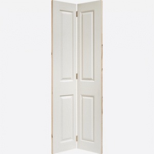 White Moulded Textured 4P Bi-Fold