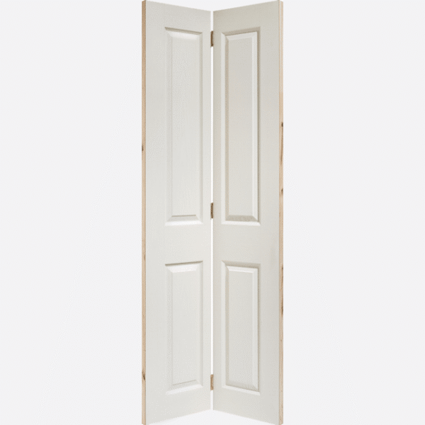 White Moulded Textured 4P Bi-Fold
