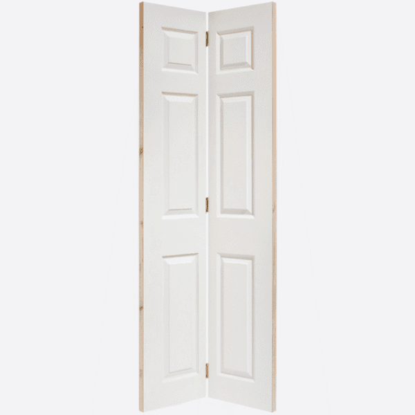 White Moulded Textured 6P Bi-Fold